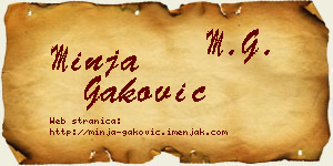 Minja Gaković vizit kartica